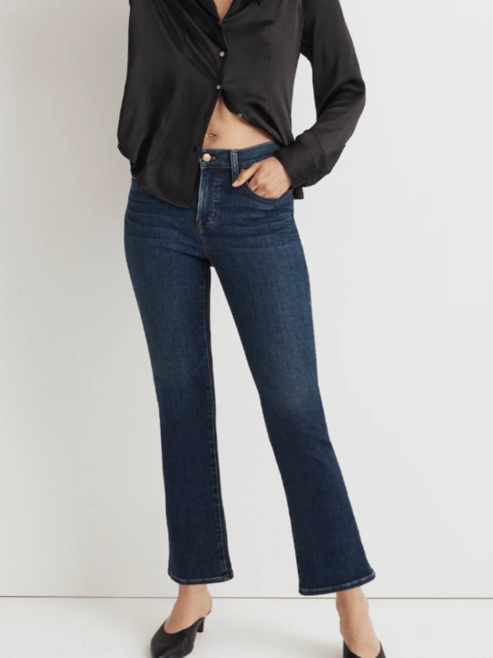 Madewell: Mid-Rise Kick Out Crop Jeans, Size 29, Colleton Wash